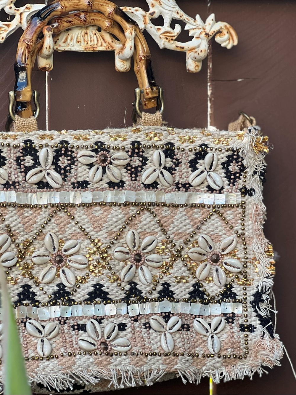Embellished Boho Beaded Tote